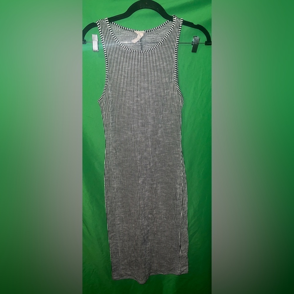 Caution To The Wind Striped Black and White Sleeveless Dress size Medium